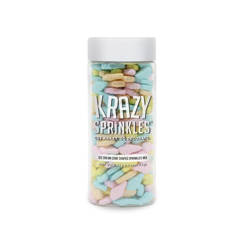 Krazy Sprinkles - Ice Cream Cones (1/2 Cup, 1x Jar) for Cakes, Ice Cream &#x26; Cookies
