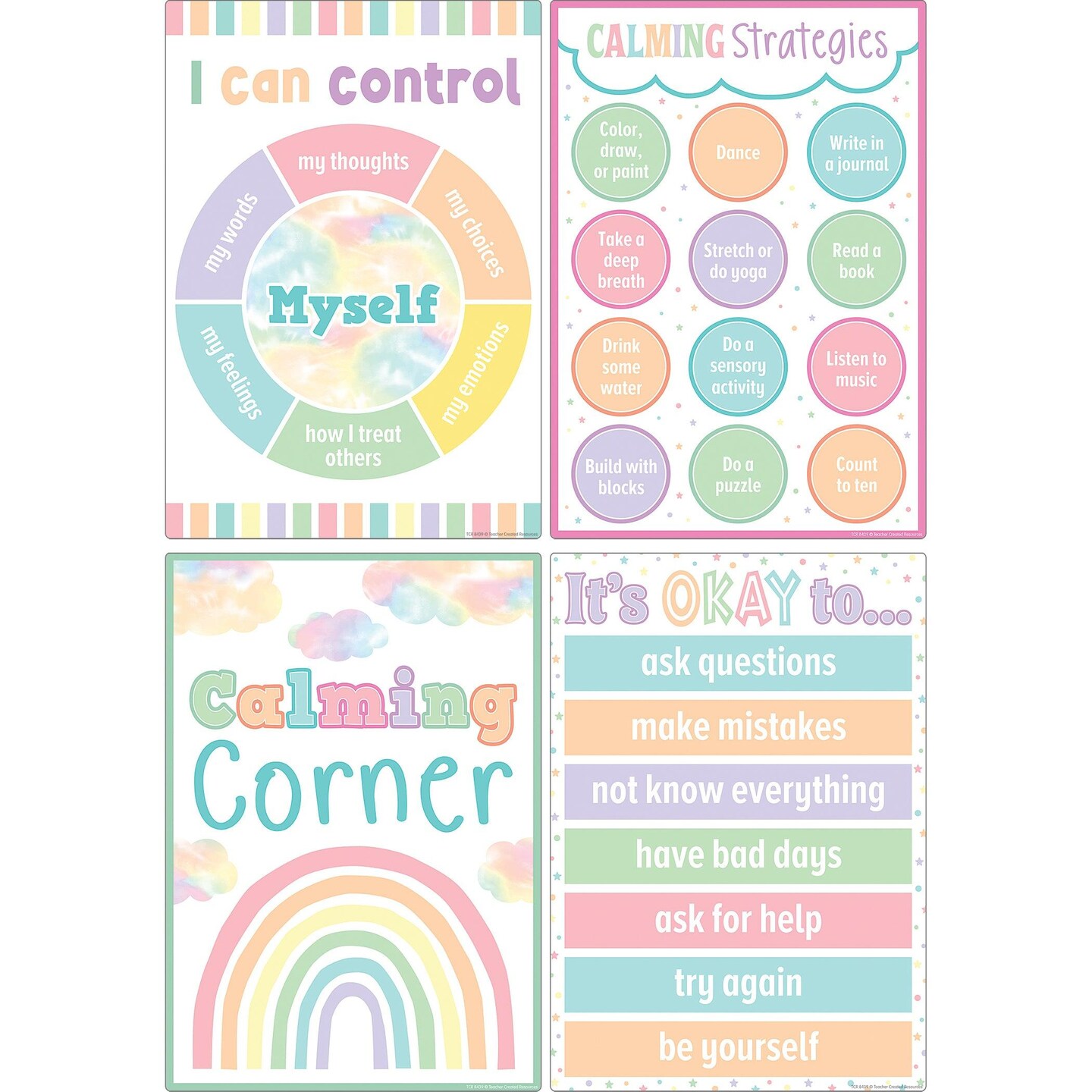 Pastel Pop Calming Strategies Small Poster 12-Pack