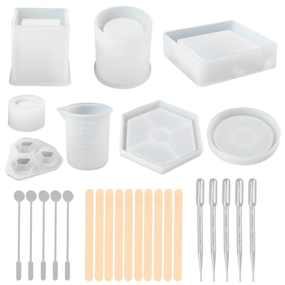 10 Sets Resin Molds Silicone Kit