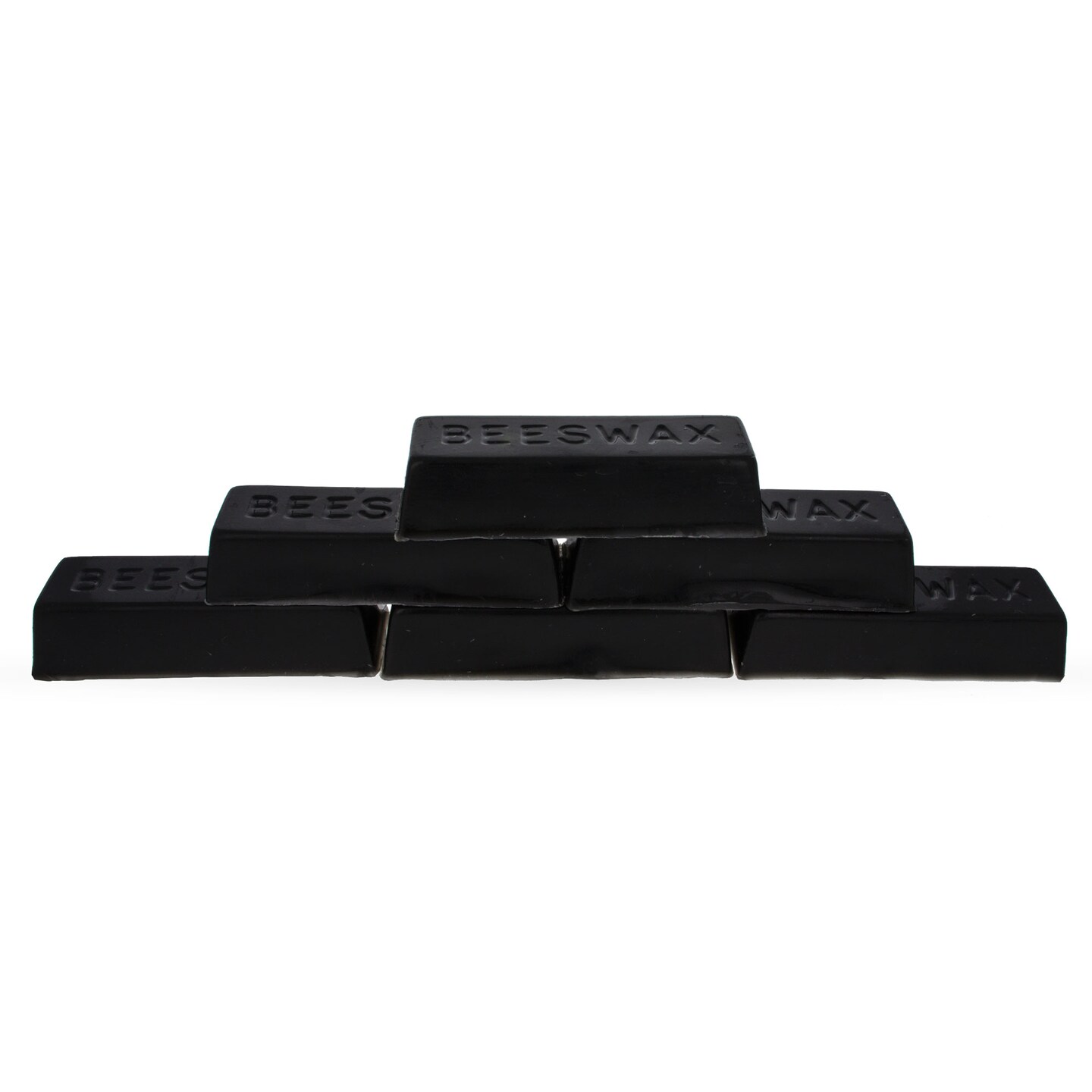 Set of 6 Black Triple Filtered Rectangle Beeswaxes 6 oz