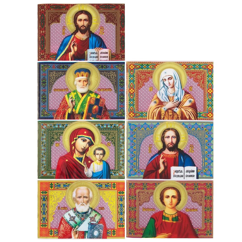 7 Jesus Christ, Virgin Mary &#x26; Saints Religious Ukrainian Easter Egg Decorating Wraps Heat Shrink Sleeves