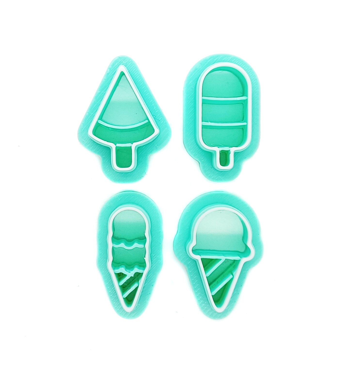 Ice Cream &#x26; Ice Pop Cutters, 4 pc Set, for Polymer Clay, 20mm, Adorabilities
