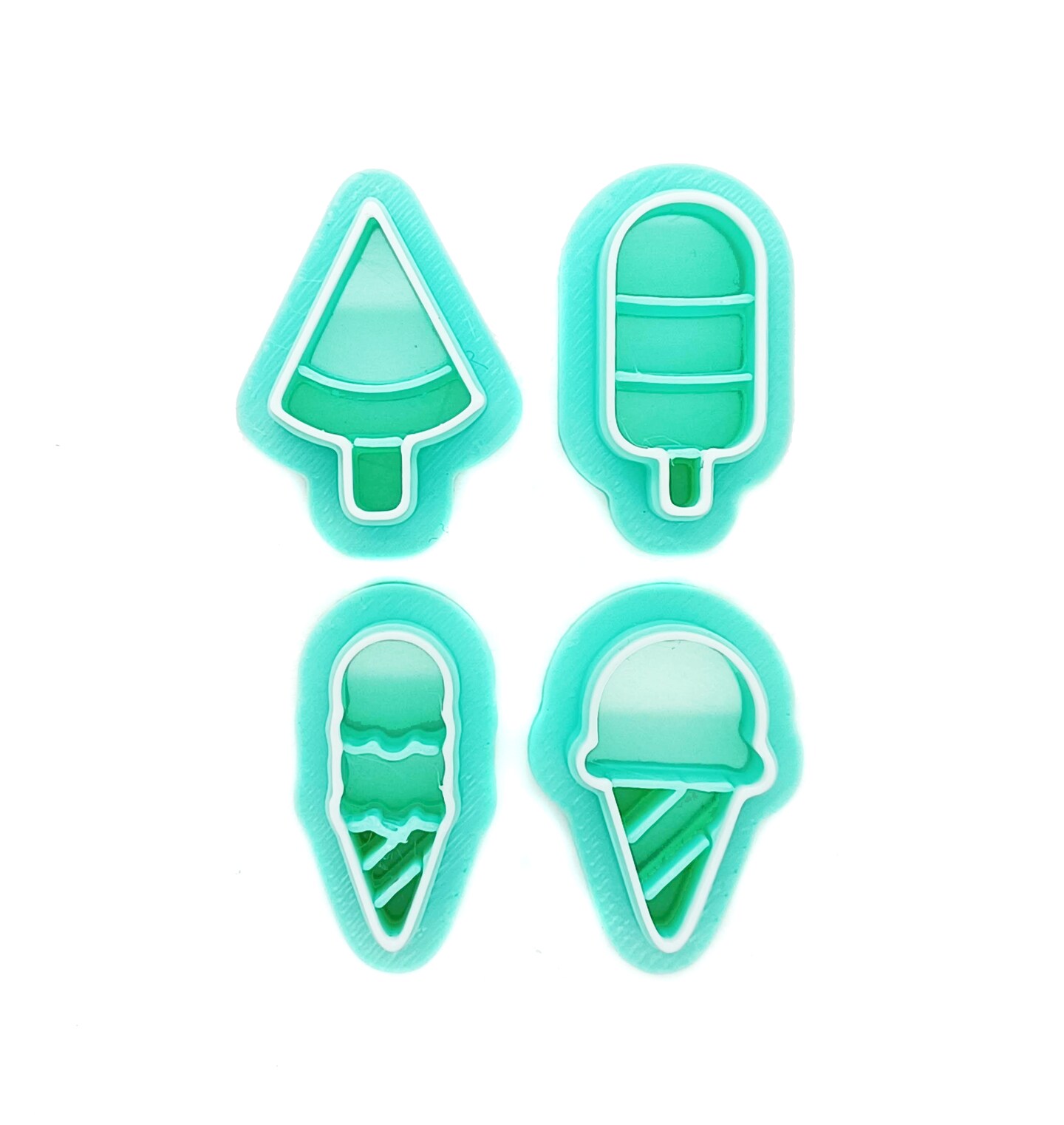 Ice Cream & Ice Pop Cutters, 4 pc Set, for Polymer Clay, 20mm, Adorabilities