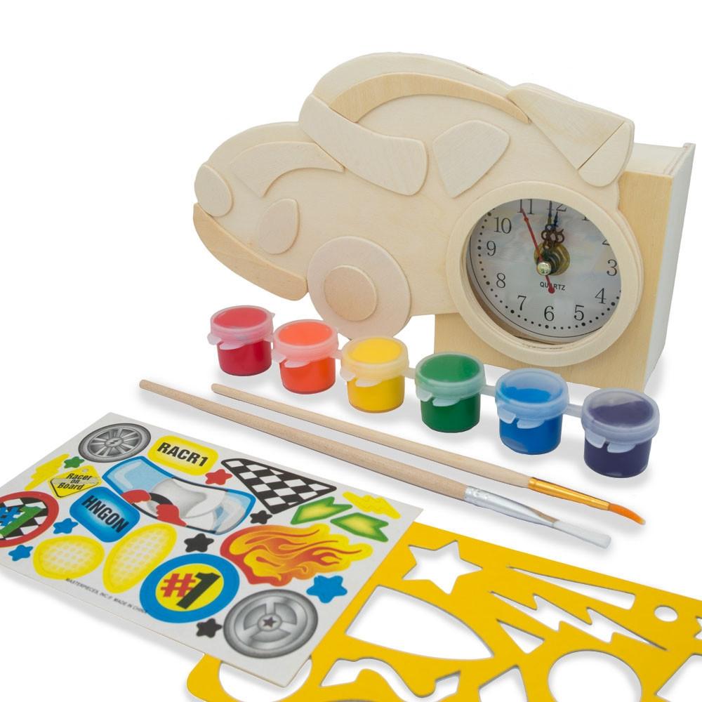 Race Car Clock Unfinished Wooden Craft Kit | Michaels