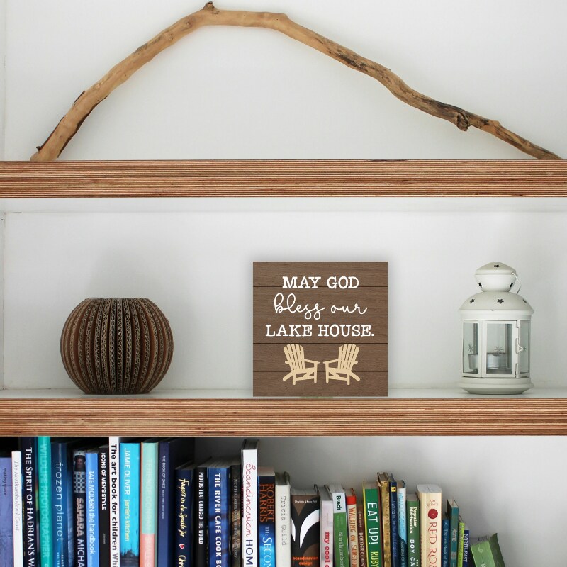 Lake Life Wood Block Sign - Bless Our Lake House