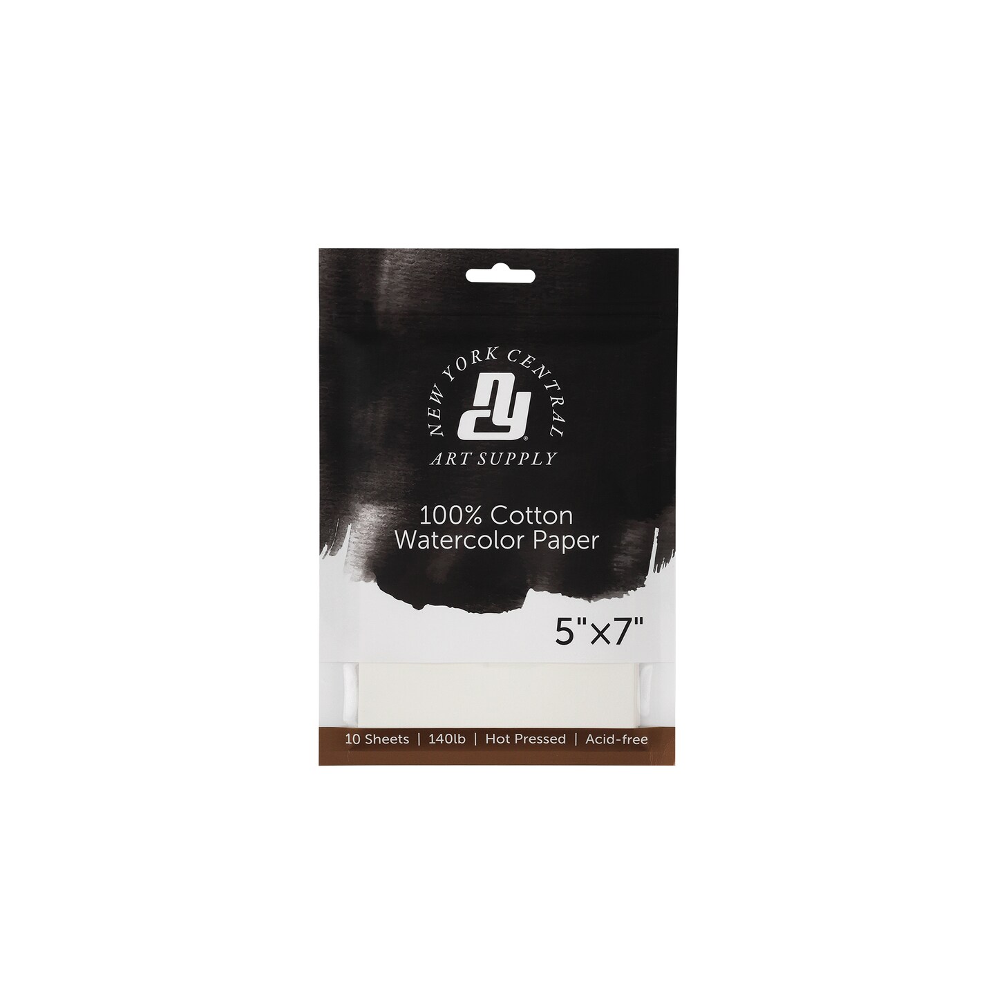New York Central Watercolor Paper - 140 lb. Hot Press - 100% Cotton, Acid-Free, Archival Quality, Bright White Watercolor Paper Pad for Wet & Dry Media