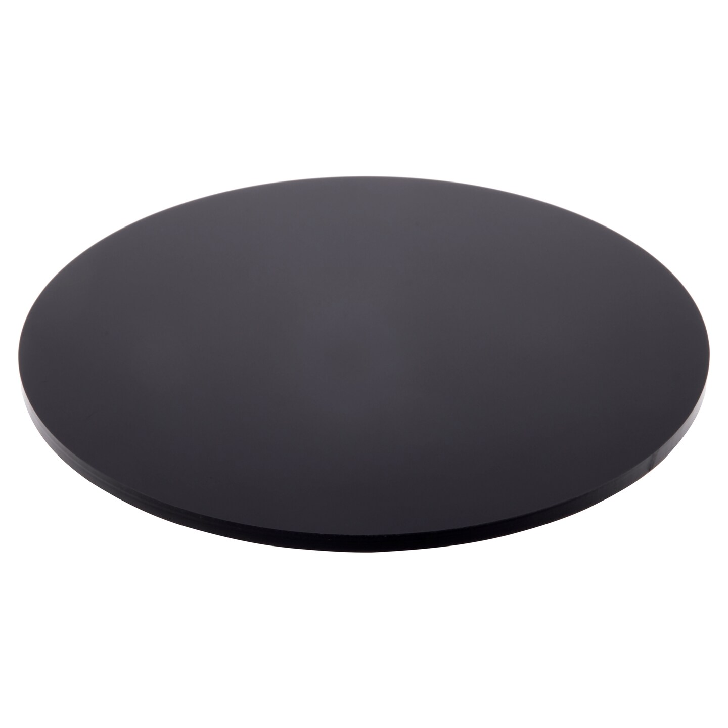 Plymor Black Acrylic Round Standard-Edge Display Base, 7&#x22; W x 7&#x22; D x 0.25&#x22; H