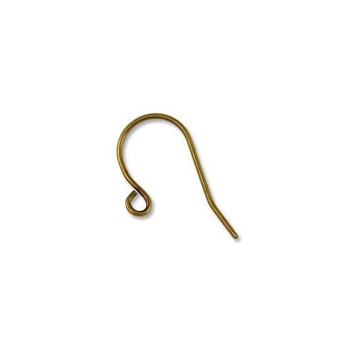 JewelrySupply Shepherds Hook DIY Earring Wires Antique Brass Plated (Package of 10)