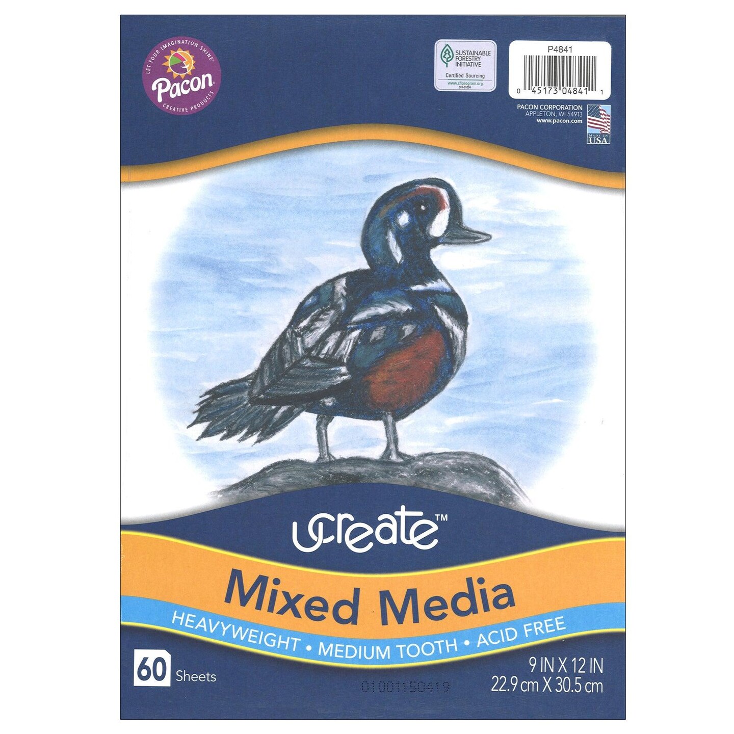 Mixed Media Art Paper, Heavyweight, 9&#x22; x 12&#x22;, 60 Sheets Per Pack, 6 Packs