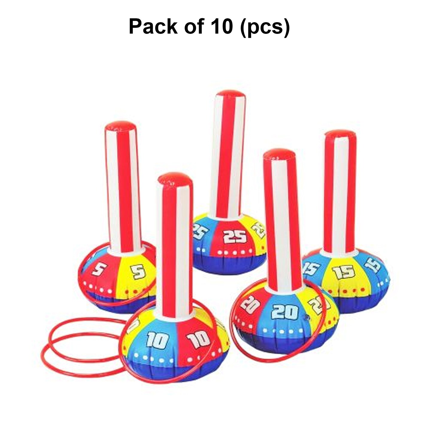 Inflatable Bull Pool Float Inflatable Ring Toss Game Set Bulls