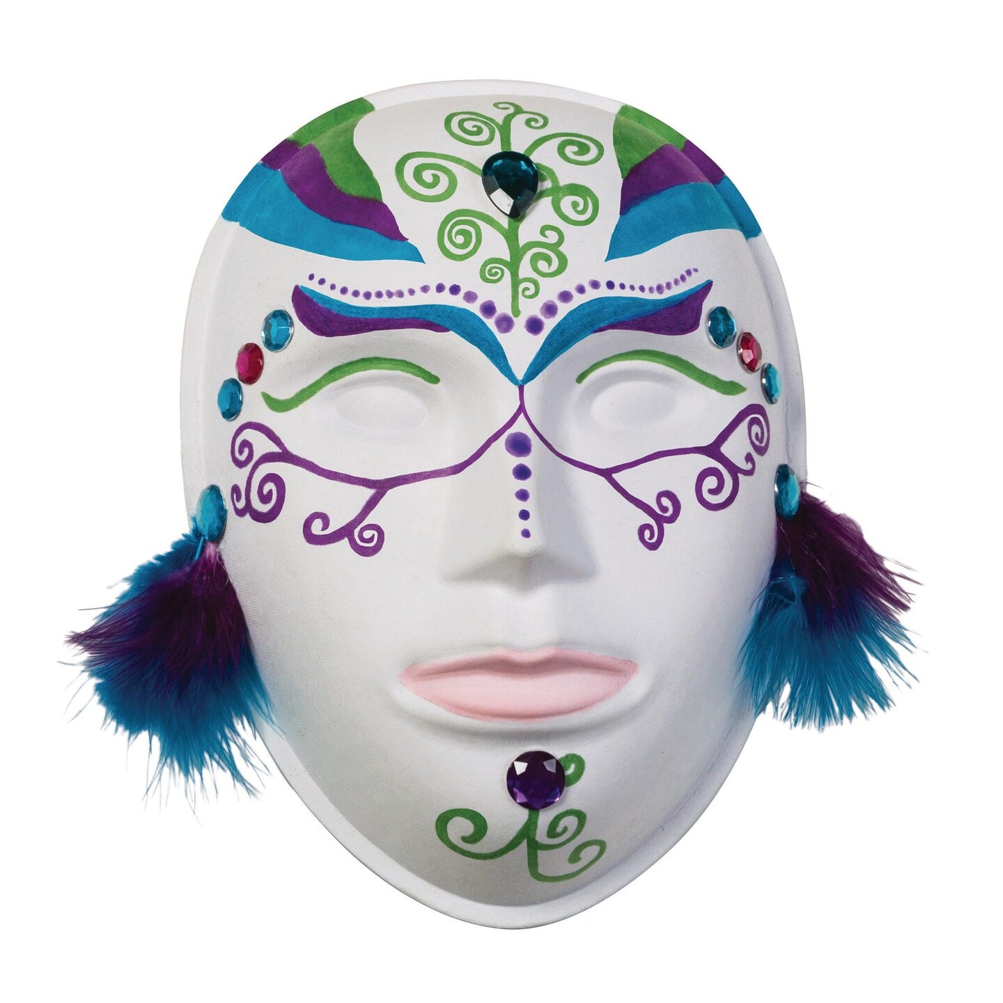 Paperboard Mask, Face, 8&#x22; x 5-3/4&#x22;, Pack of 12