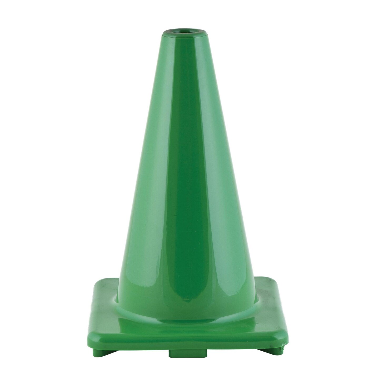 Hi-Visibility Flexible Vinyl Cone, weighted, 12&#x22;, Green, Pack of 3