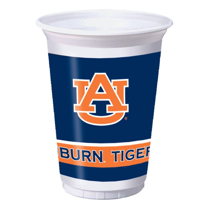 Auburn Tigers 20 Oz Plastic Cups, 8 ct