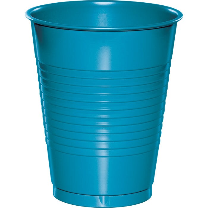 Turquoise Blue Plastic Cups, 20 ct