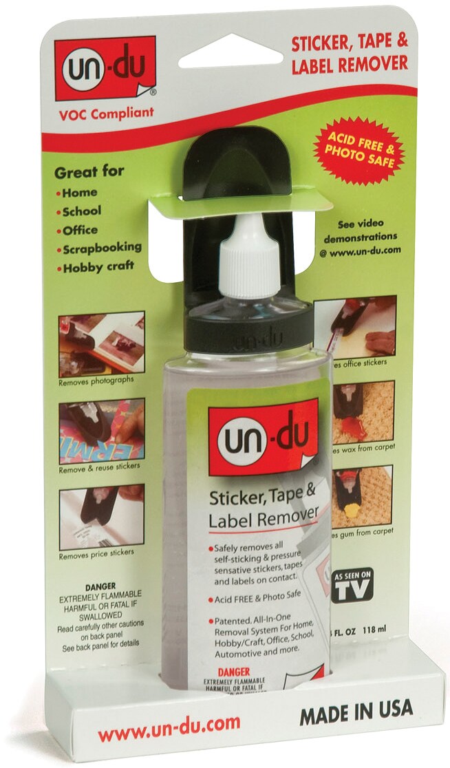Un-Du Sticker, Tape &#x26; Label Remover Low VOC-4oz