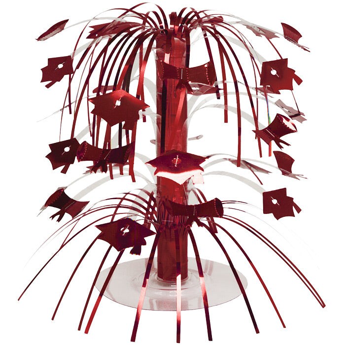 Red Graduation Mortarboard Centerpiece