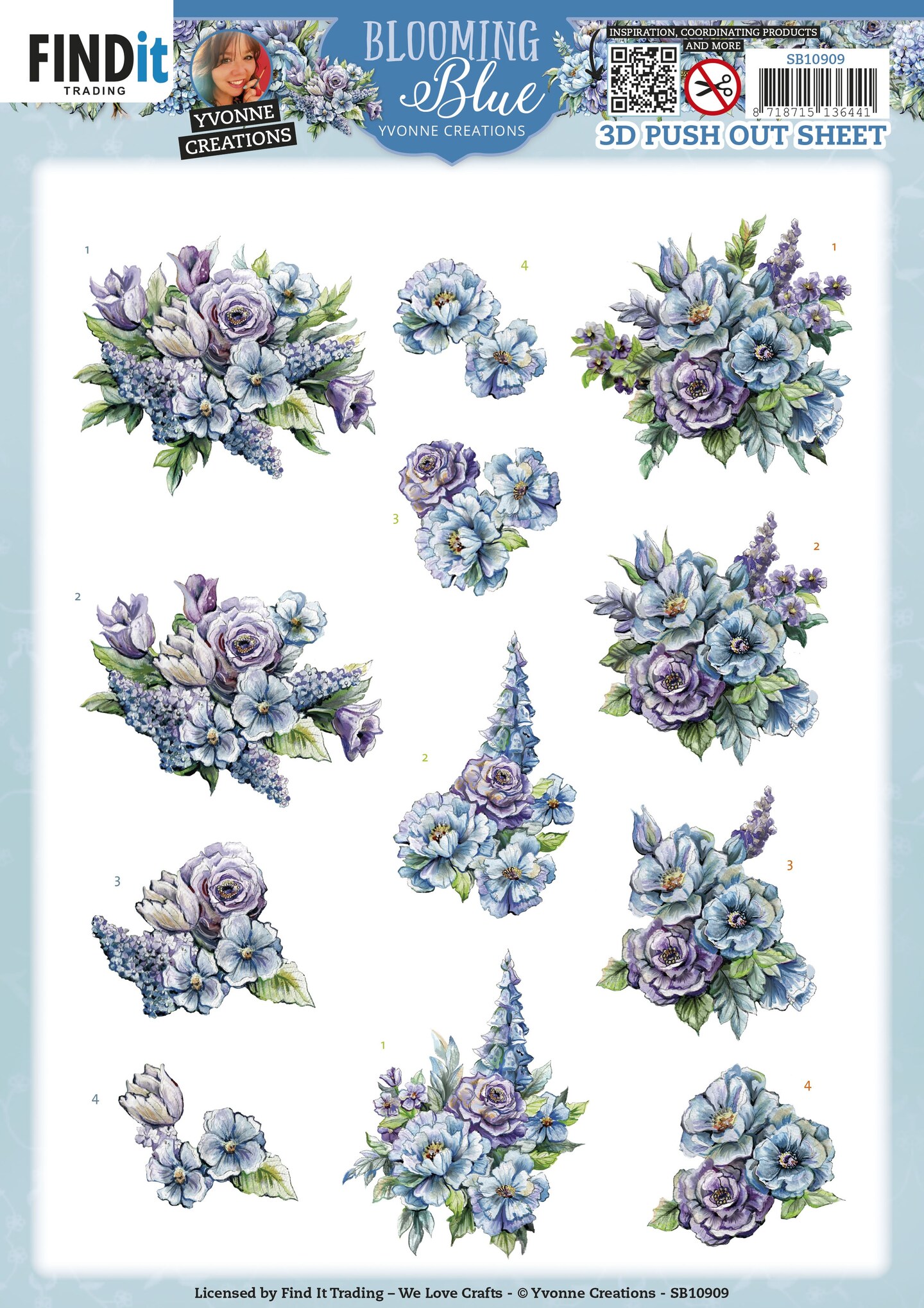 Find It Trading Yvonne Creations Punchout Sheet-Lakrspur, Blooming Blue