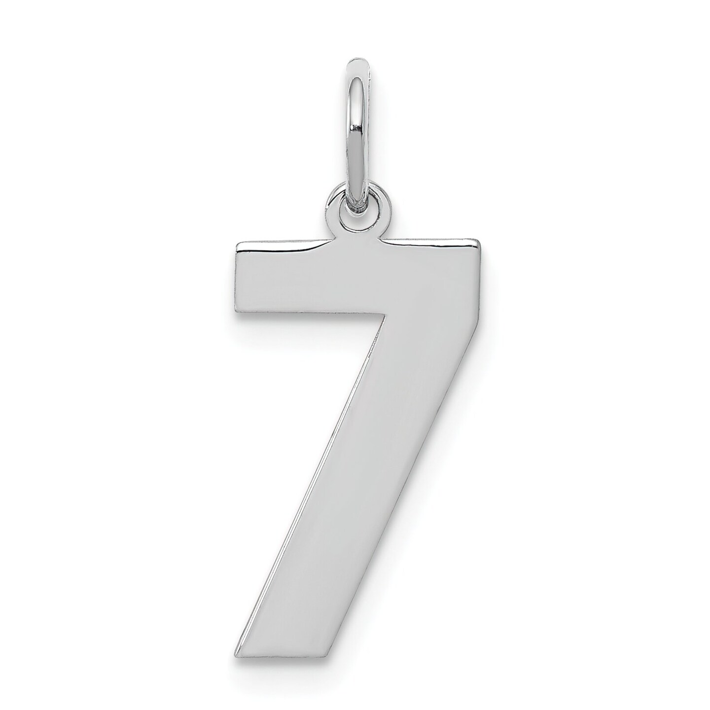 Sterling Silver Medium Polished Number 7 Charm Pendant Jewerly 21mm x 8mm