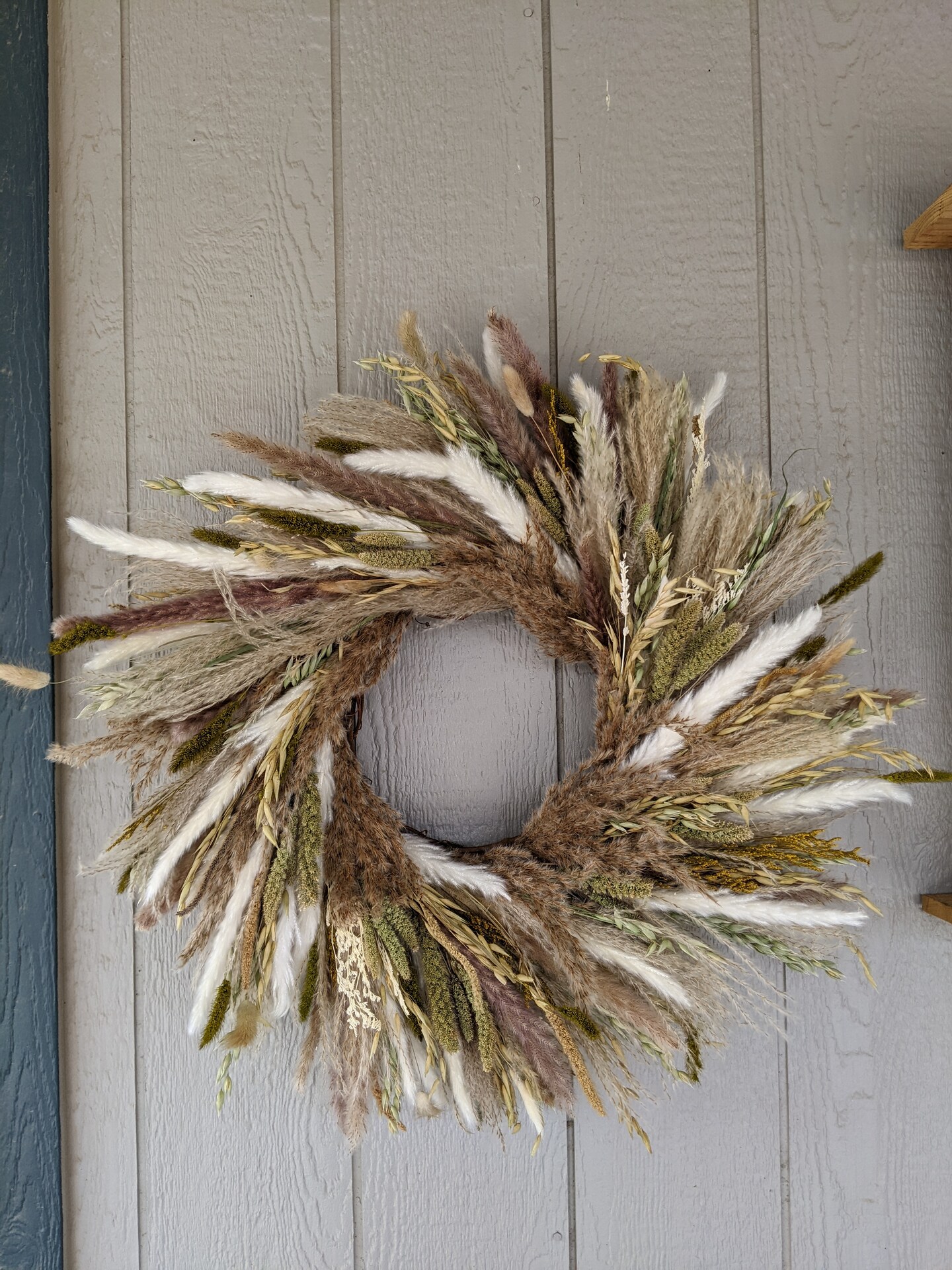 Fall Wreath - Pampas Grass Wreath - Front Door Wreath - Dried