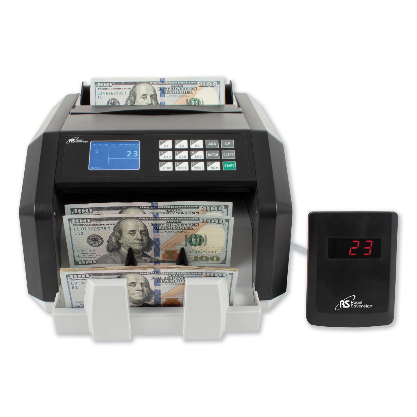 Royal Sovereign International Back Load Bill Counter w/ Value Counting/Counterfeit Detection 1400 Bills/Min