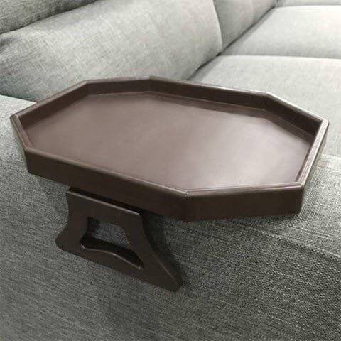 Sofa Arm Clip Table, Armrest Tray Table, Drinks/Remote Control/Snacks Holder &#x2026; (Cherry Brown)