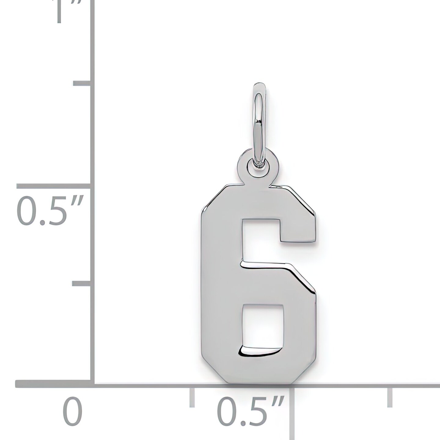 Sterling Silver Small Polished Number 6 Charm Pendant