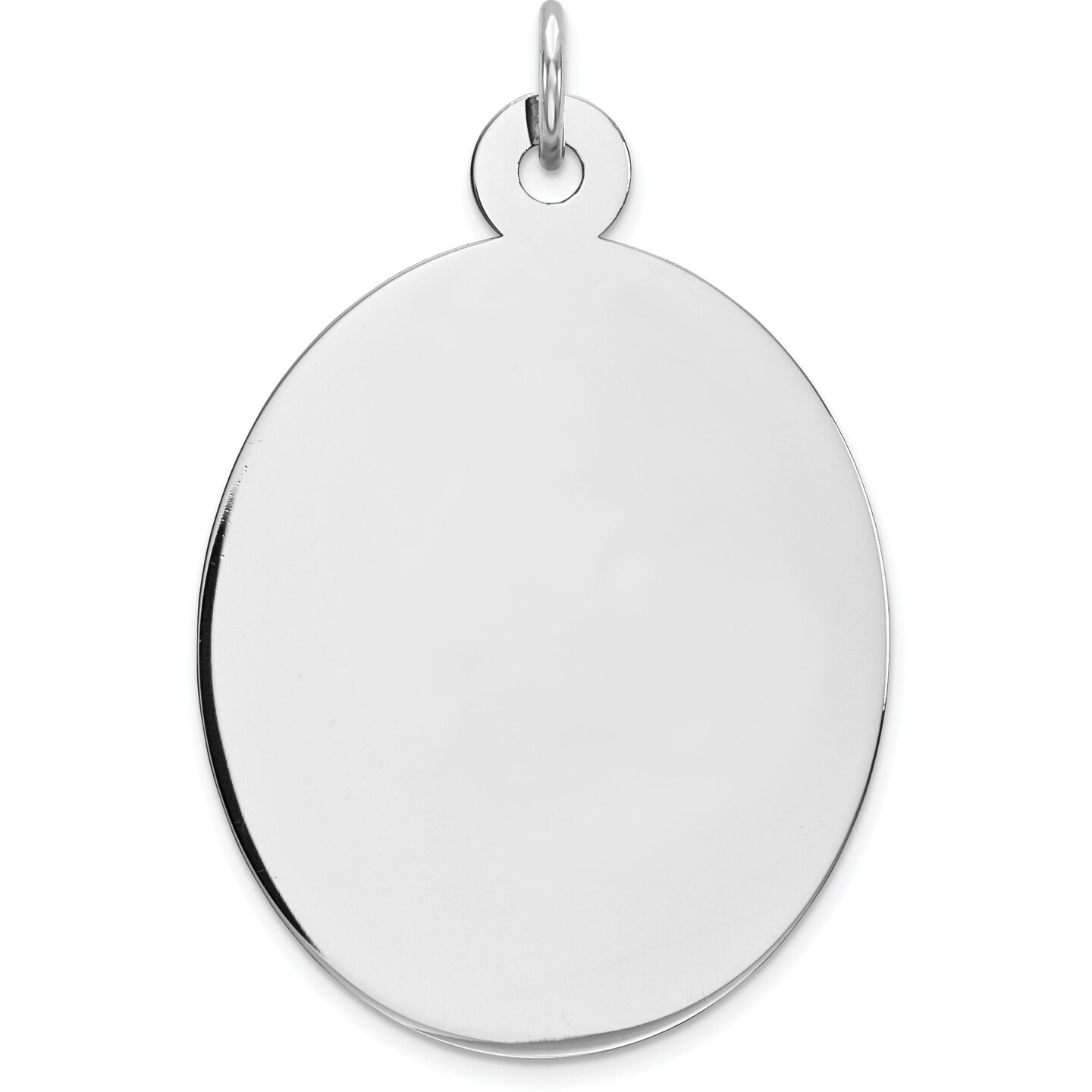 Sterling Silver Disc Oval Charm 0.027&#x22; 21.7mm Jewerly 31mm x 22mm