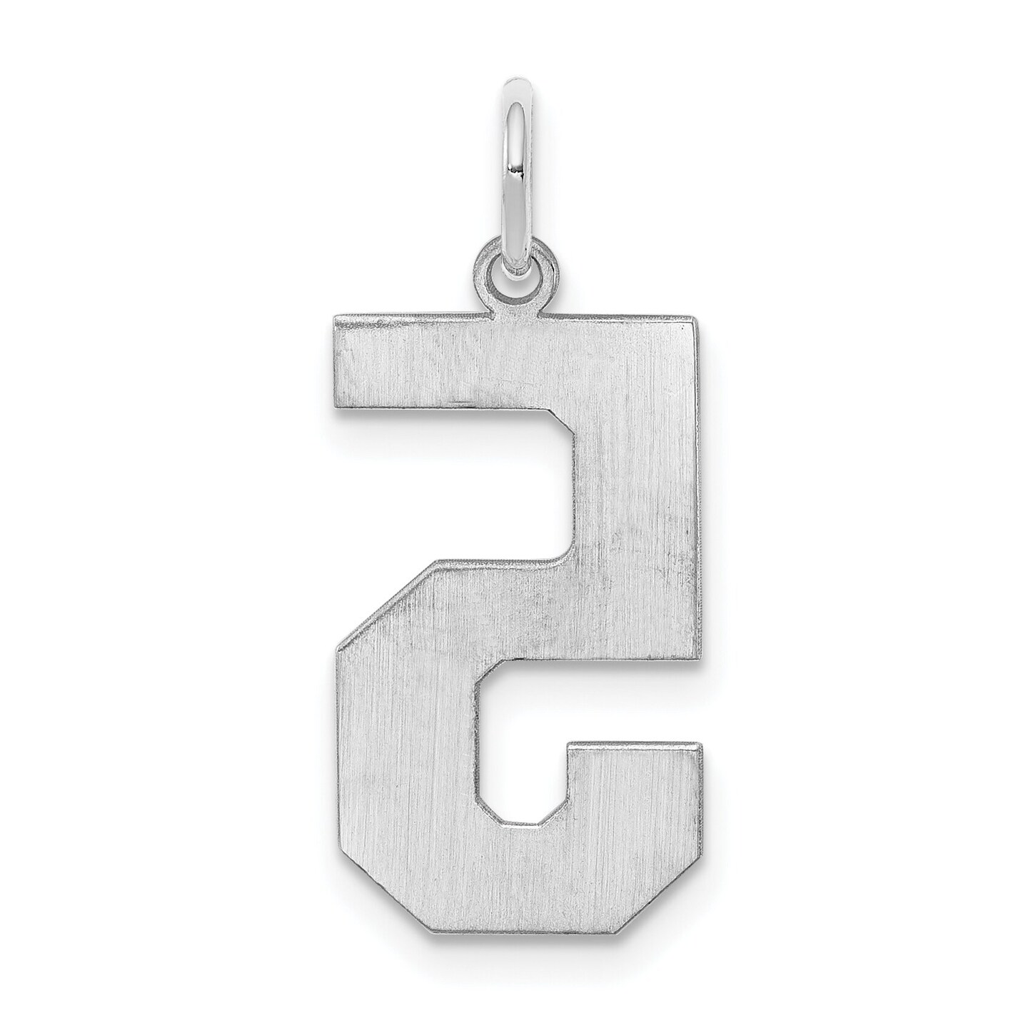 Sterling Silver Large Polished Number 5 Charm Pendant Jewerly 24mm x 10mm