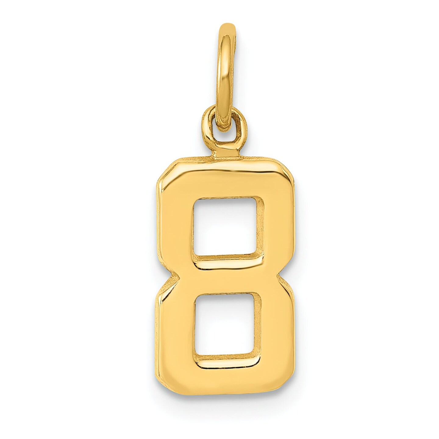 14K Gold Small Polished Number 8 Charm Pendant Jewelry 20mm x 7mm