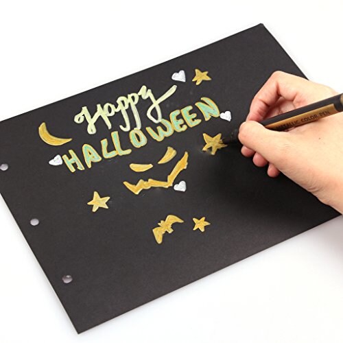 BOXUN Metallic Markers Pen for Rock Painting - Medium Point, Metallic Color Paint Markers for Ceramic Painting, Glass,Mug, Plastic, Photo Album, Card Making, 10 Colors