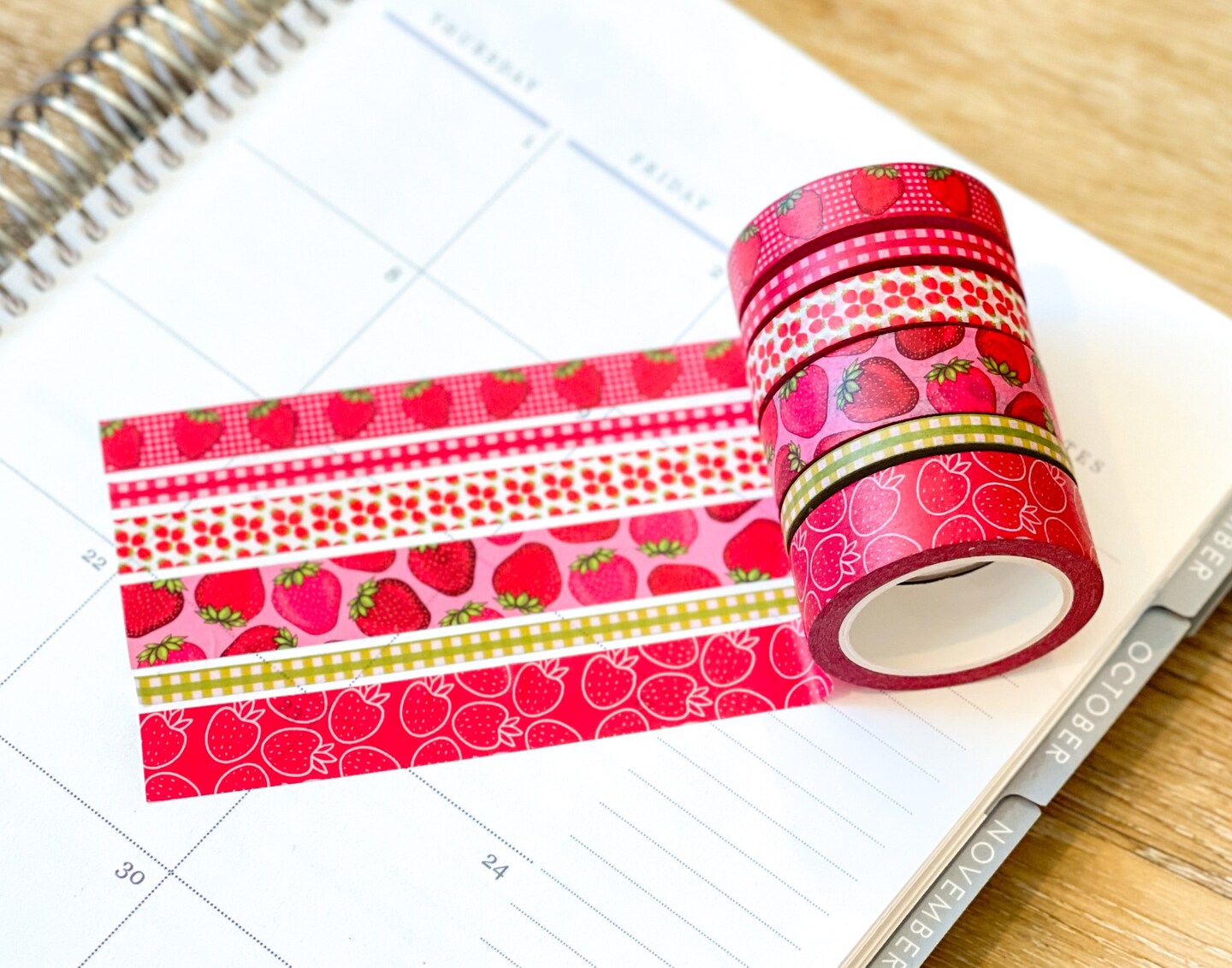 Strawberries Red Summer Fruit Washi Tape Set (#W061)