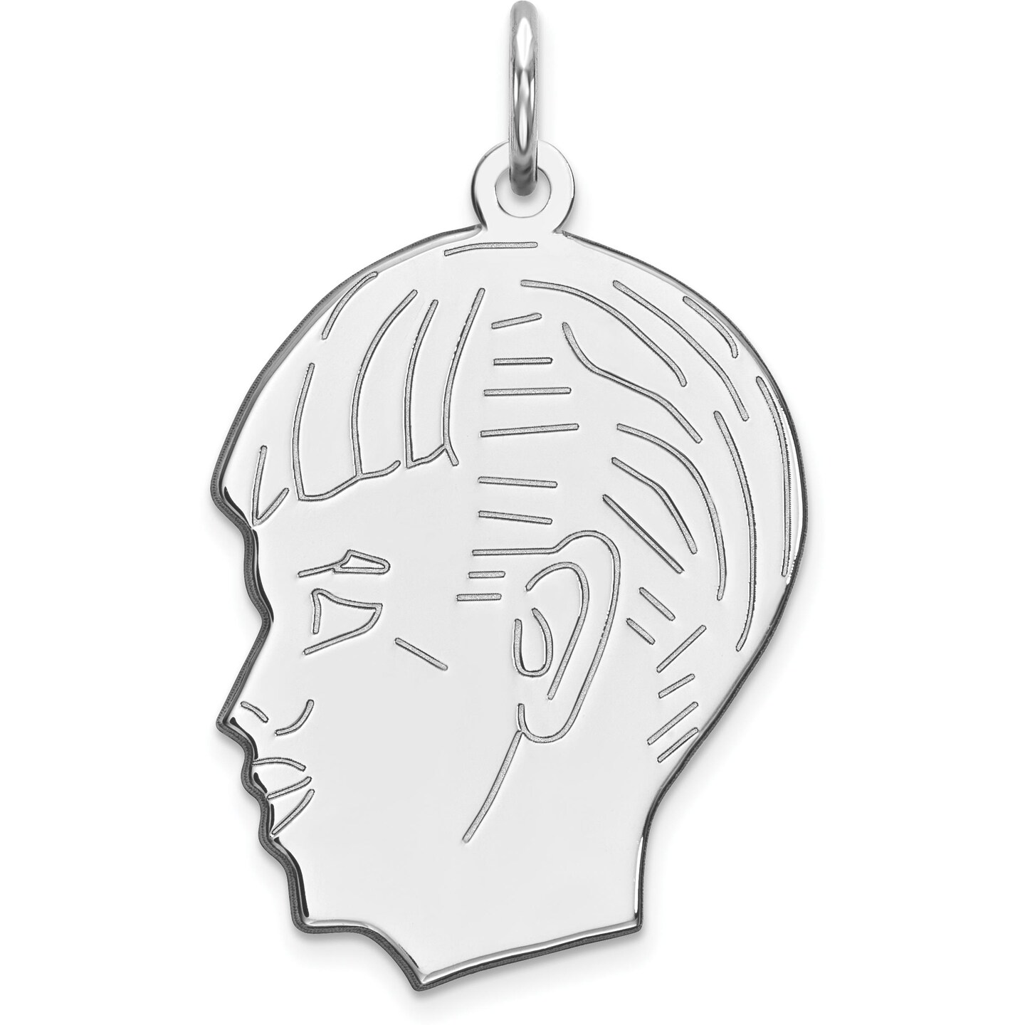 Sterling Silver Boy Charm 0.018&#x22; Jewerly 23mm x 17mm