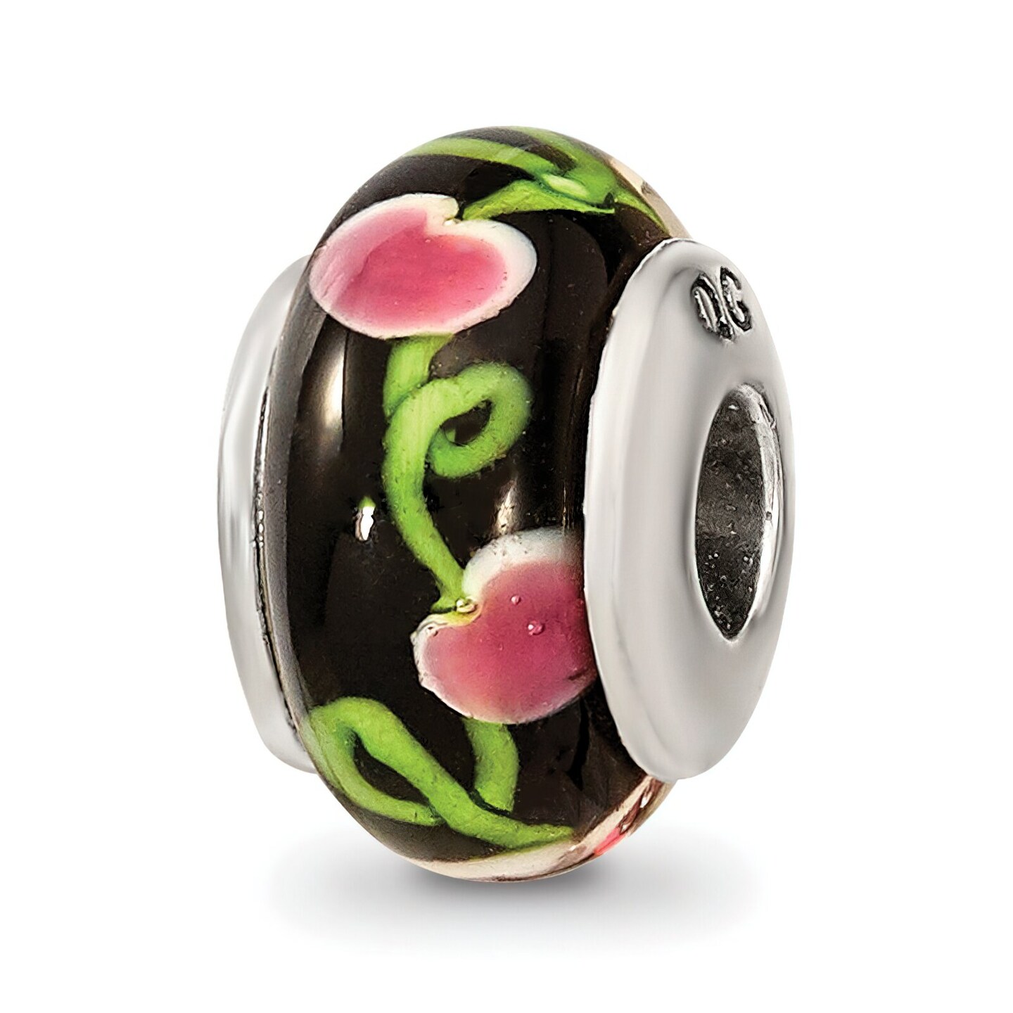 SimStars Reflections Kids Black Hand Blown Glass Bead