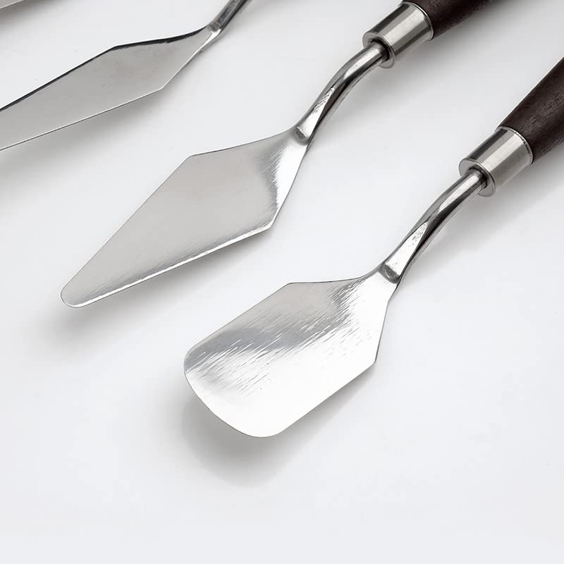 5 Pieces Painting Knives Stainless Steel Spatula Palette Knife Oil Painting Accessories Color Mixing Set for Oil, Canvas, Acrylic Painting Lightwish