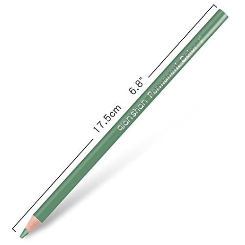 12 Green Colored Pencils Oil Based Pre-sharpened Wooden Colored Pencil Set for Adults Coloring Books Drawing Sketching Art Supplies, No Duplicates