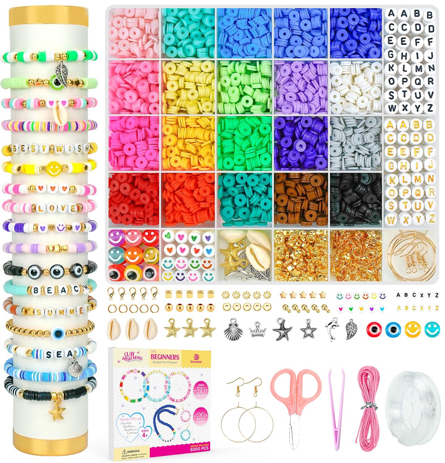 Personalized Gift for Kids, DIY Stretchy Bracelet Craft Kit