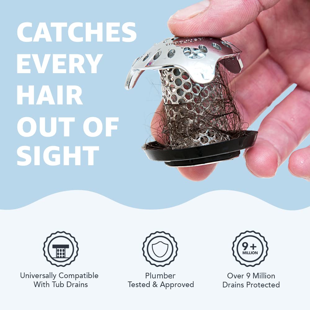 Ultra Revolutionary Bath Tub Drain Protector Hair Catcher/Strainer/Snare, Stainless Steel, Stainless Combo