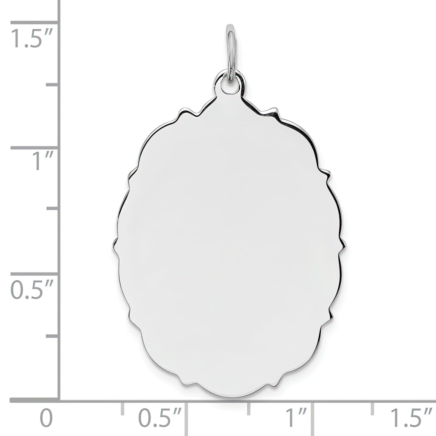 Sterling Silver Disc Charm 0.018&#x22; 23.3mm Jewerly 32mm x 24mm