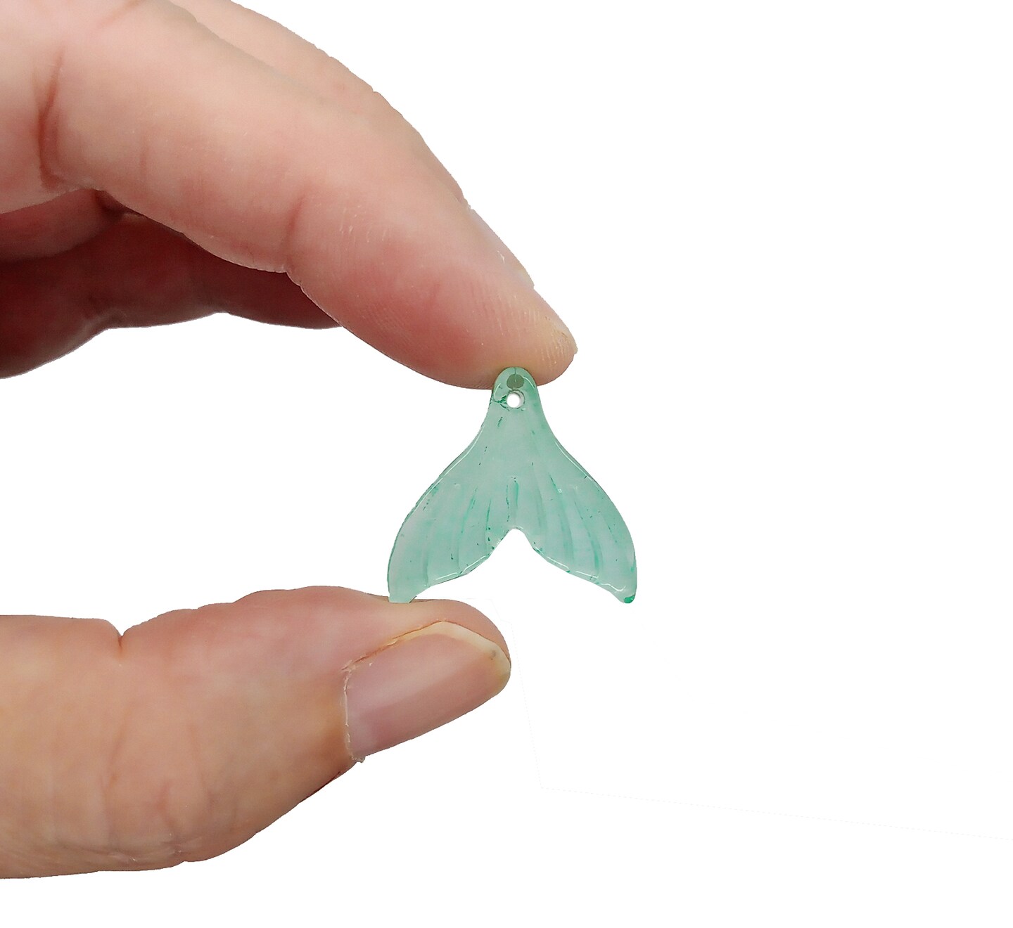 Mermaid Tail Charms, 6 pieces, Mix of Pretty Glass Bead Pendants, Adorabilities