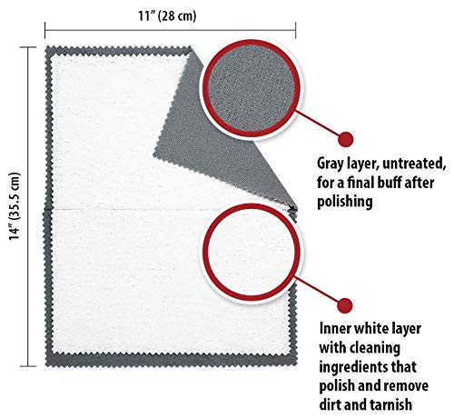 Cleaning Cloth Pure Cotton Made in USA for Gold, Silver, and Platinum Jewelry, Eco Friendly Large Cleaner Cloth 11 x 14 in. Keeps Jewelry Clean and Shiny