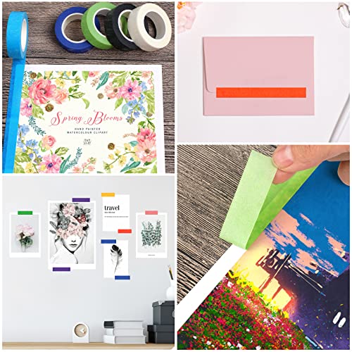 12PCS Colored Masking Tape Kids Art Supplies DIY Craft Tape Colored Tape Rolls 1.7cm x 12m (2/3 In x 13 Yards)