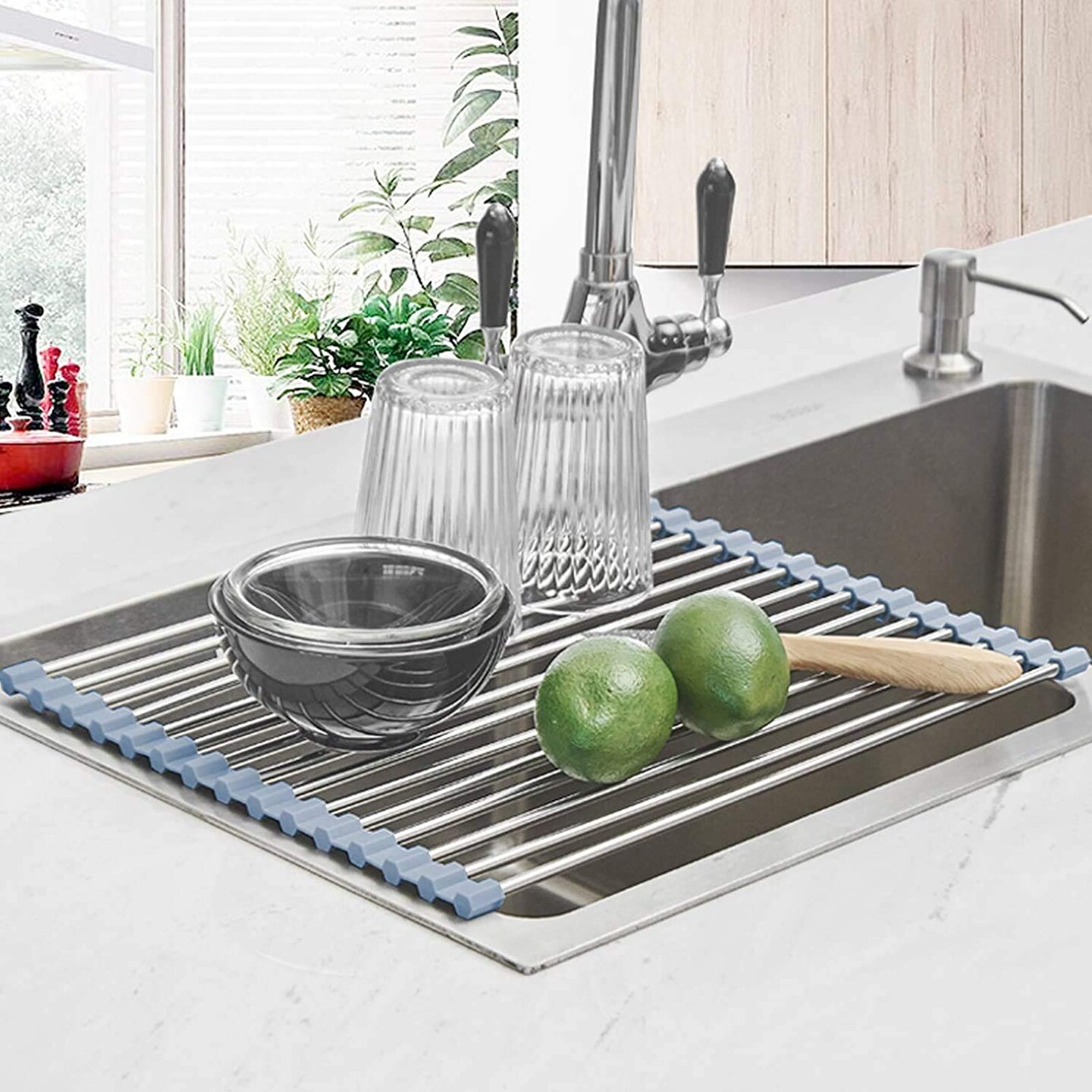 Buy Multipurpose Roll-Up Dish Drying Rack - Red