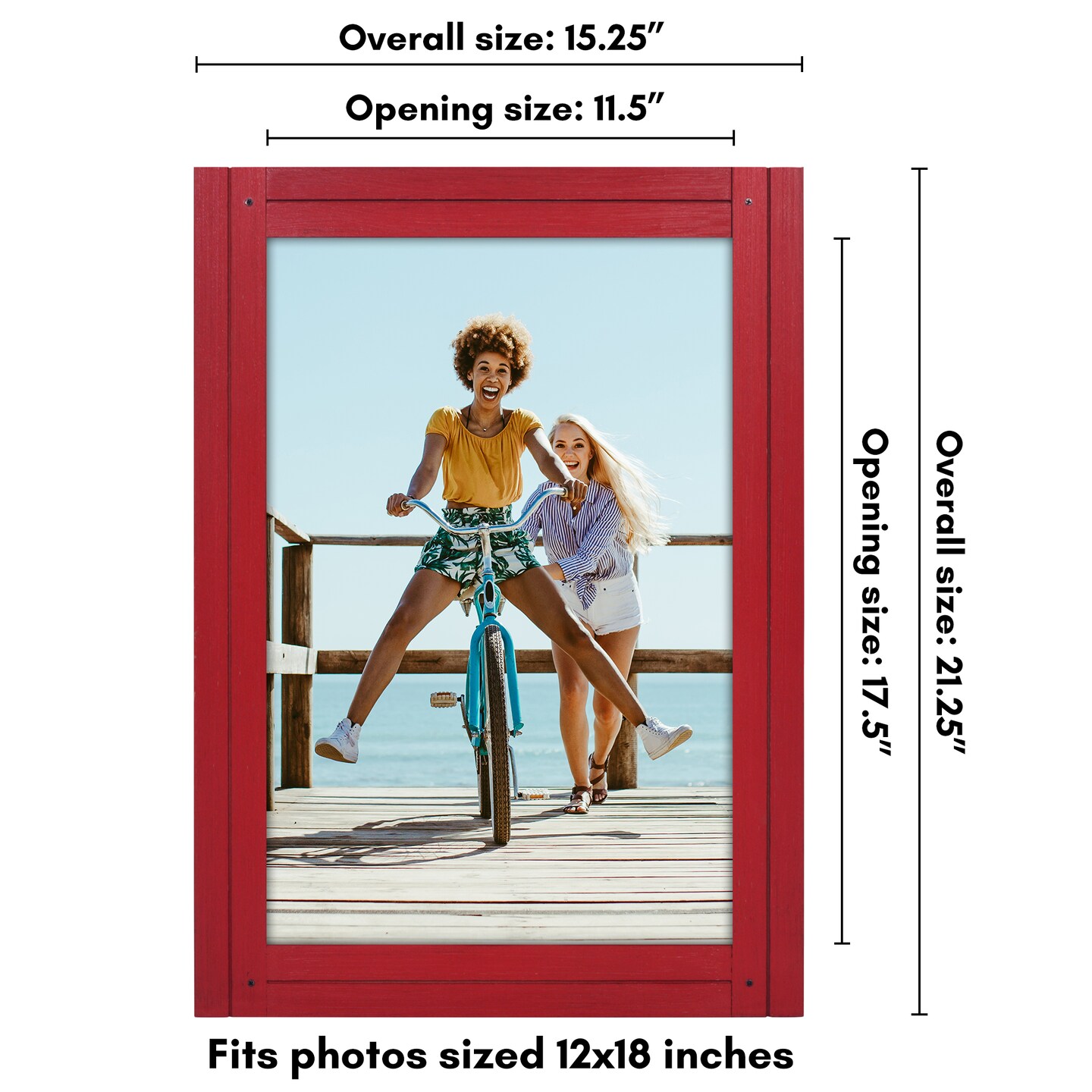 Americanflat Picture Frame - Rustic Picture Frame with Textured Engineered Wood, Shatter Resistant Glass and Easel Back - Horizontal and Vertical Display