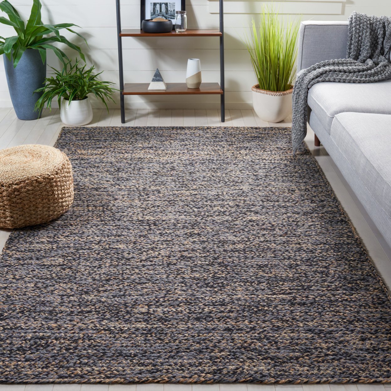 Safavieh Natural Fiber Nfb652F Grey / Natural Rug Area Rug Carpet Shag Jute