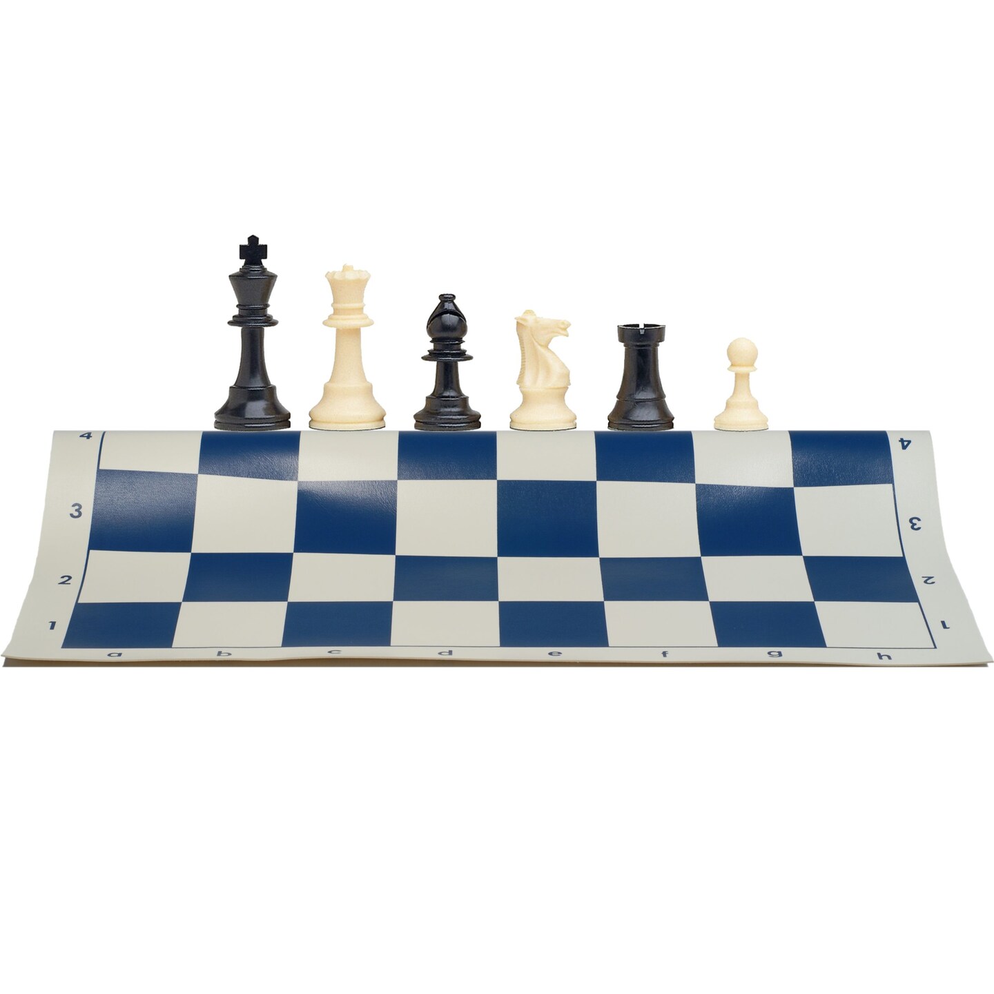 WE Games Best Value Tournament Chess Set - Plastic Staunton Chess Pieces and Roll-Up Vinyl Chess Board