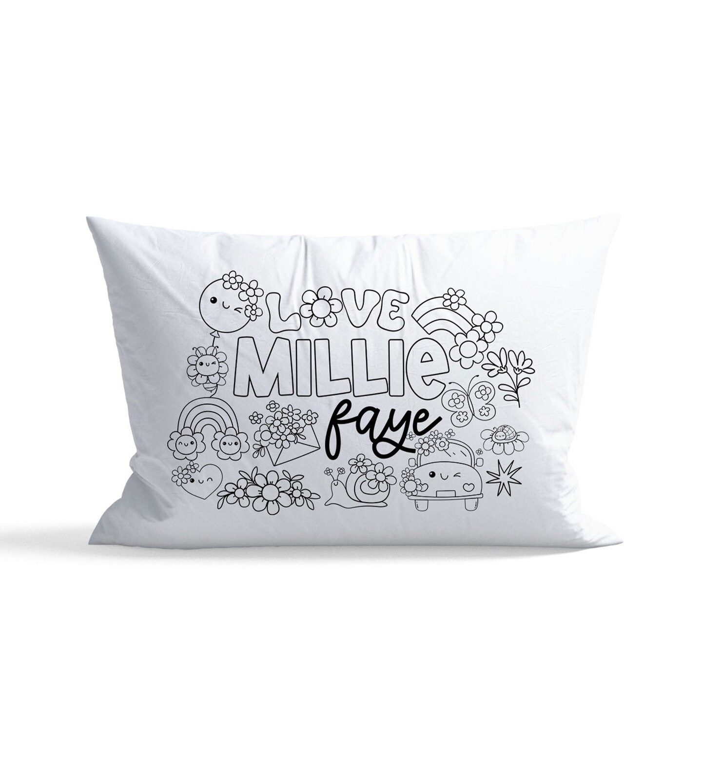 Color Your Own Pillowcase Flower Power Color Me Coloring Pillowcase Pillow Covers for Kids Personalized Name Slumber Party Pillow Case MakerPlace by Michaels