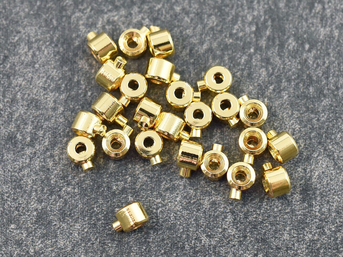 *50* 14K Gold Plated Brass One Touch Crimp Stopper Beads
