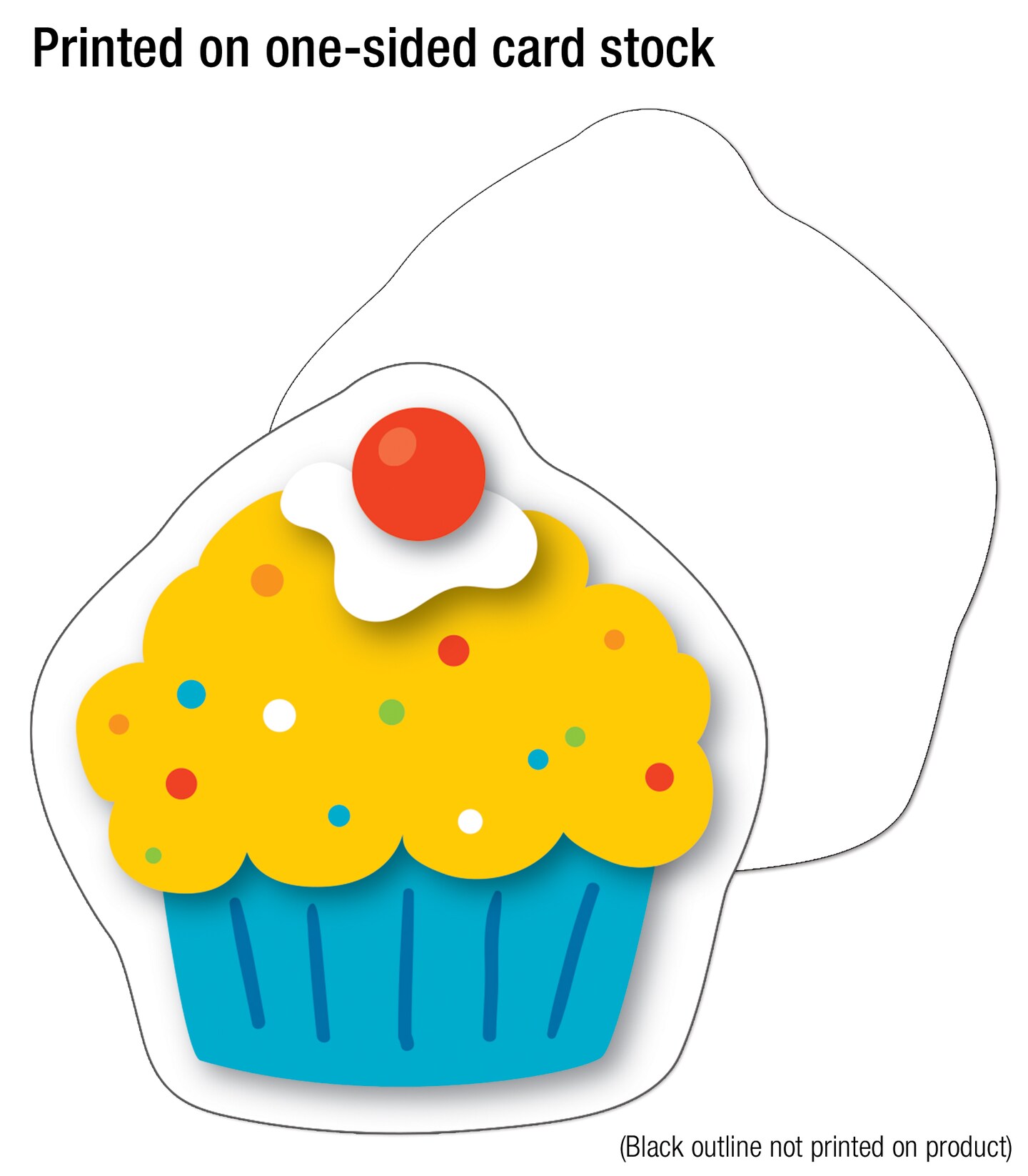 Carson Dellosa 36-Piece Cupcake Decorations, Colorful Cardstock Dessert Cutouts for Party, Name Tags, Happy Birthday Bulletin Board, and Classroom Decor