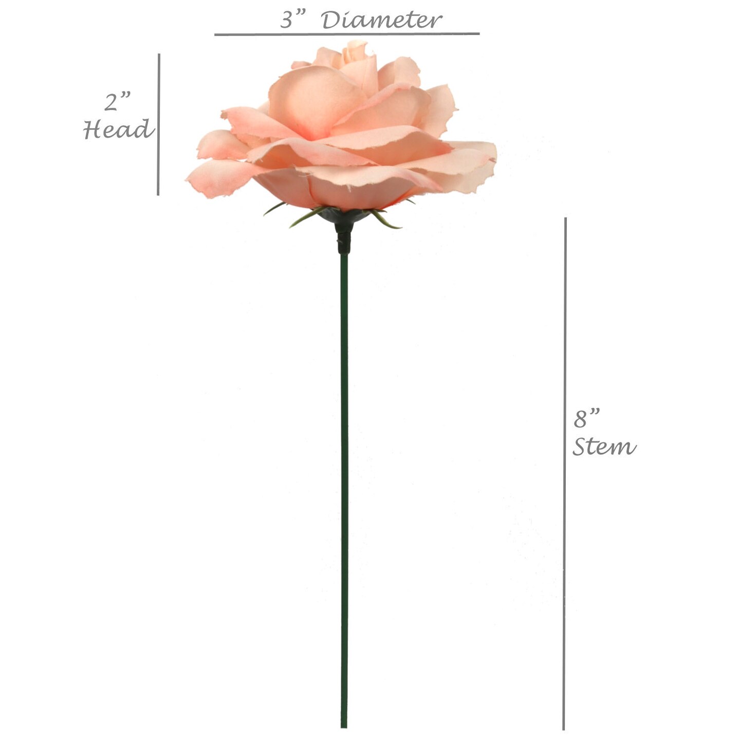 100-Pack: Blush Pink Silk Rose Picks, 8" Stems, 3" Wide, Floral Home by Artificial Flowers