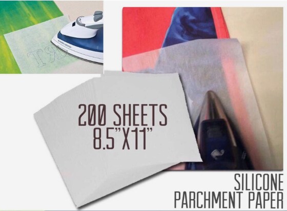 PARCHMENT SILICONE TISSUE paper FOR HEAT TRANSFER APPLICATIONS 8.5x11 200 Sheets